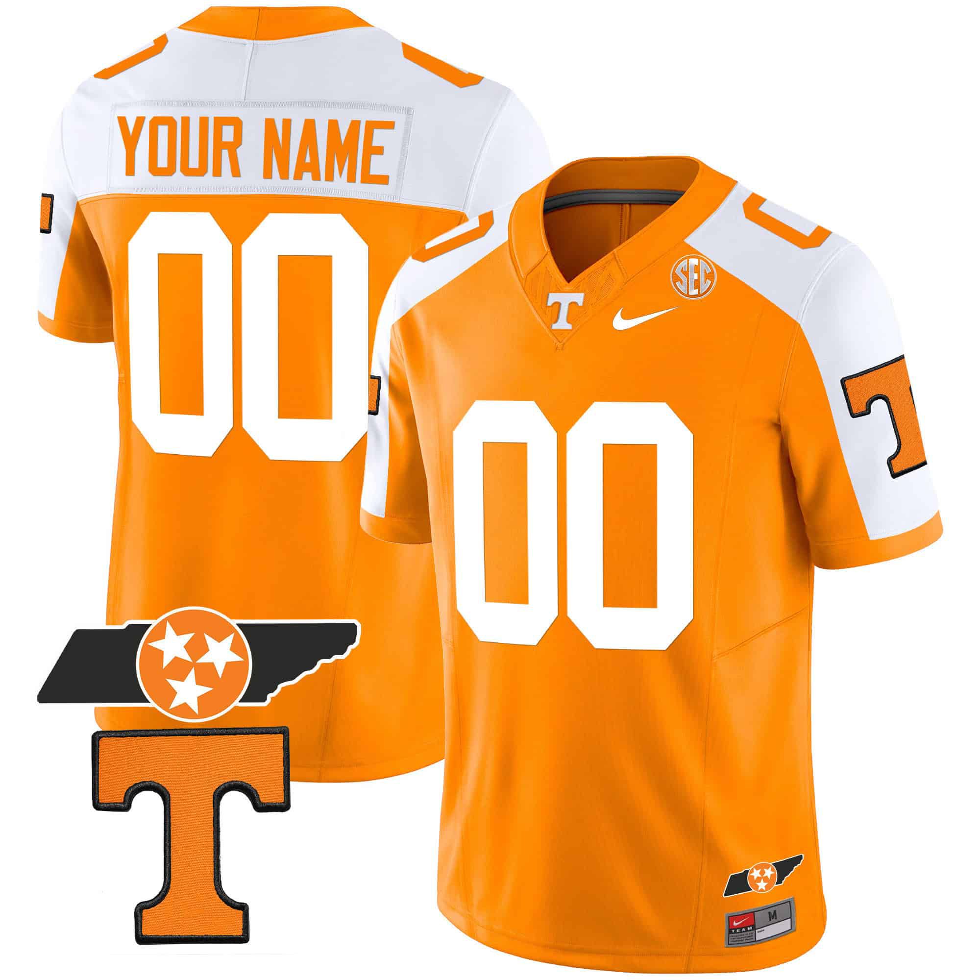 Men Tennessee Volunteers Orange 2024 Nike Checkerboard & Alternate Custom NCAA Jersey style 1->customized nfl jersey->Custom Jersey